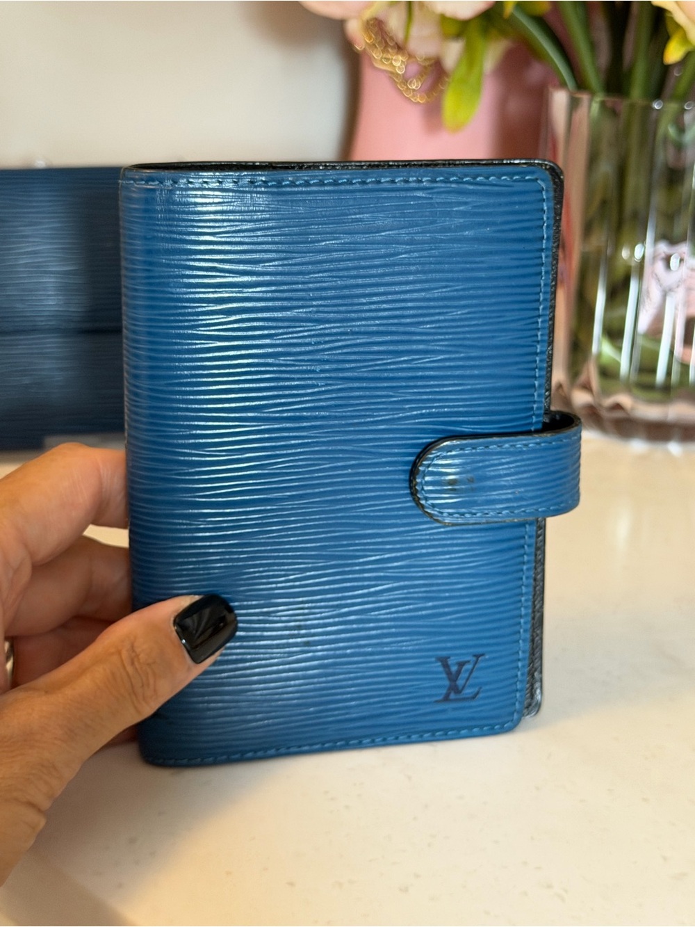 Louis Vuitton Blue Epi Leather Agenda Planner